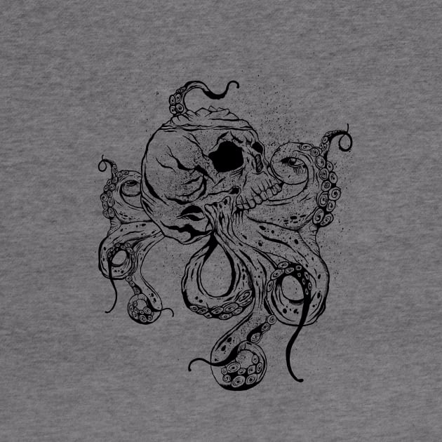 Black skull octopus by pilipsjanuariusDesign